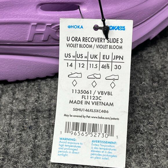 NEW Hoka One One Ora Recovery Slide 3 Violet Bloom Purple Sandals Men’s 12 - Picture 6 of 6